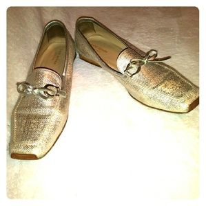 Kate Spade gold metalic flats